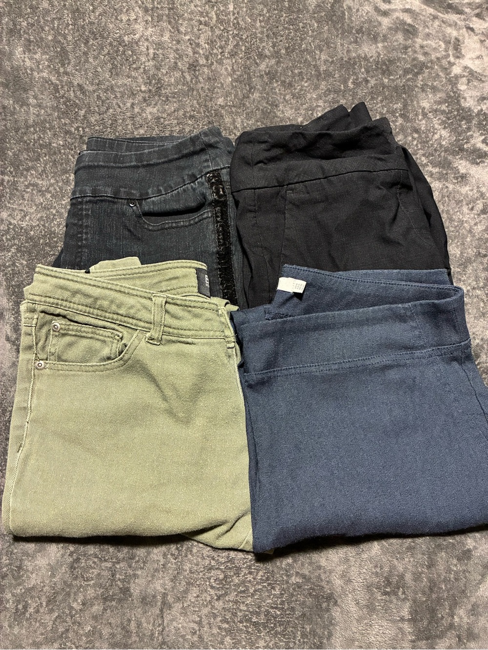 Womens Jeans/Office Pants Bundle in Olive, Black, Blue, Charcoal